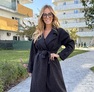 Lucilla szövetkabát– Hosszított női szövetkabát fekete – Innova Fashion – 3. kép
